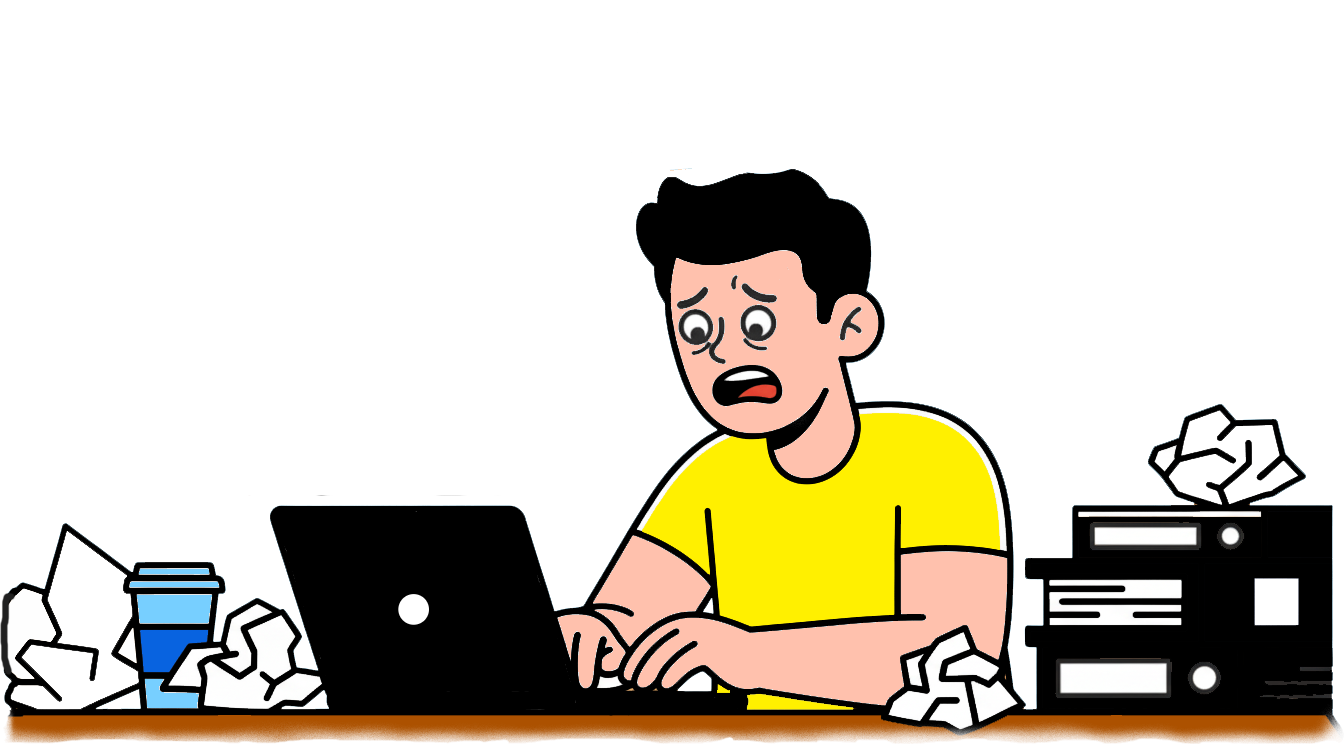 Man stressed about deadlines