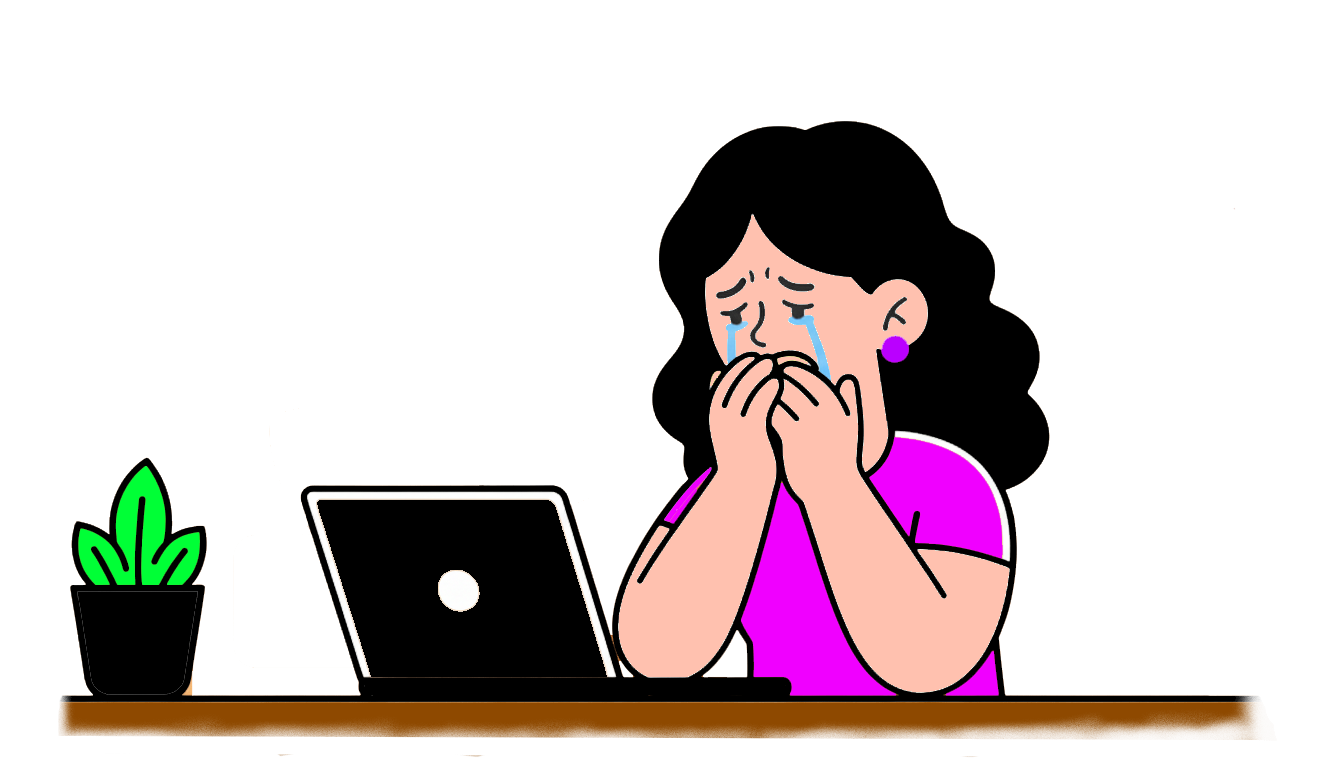 Woman upset about a missed event on her calendar