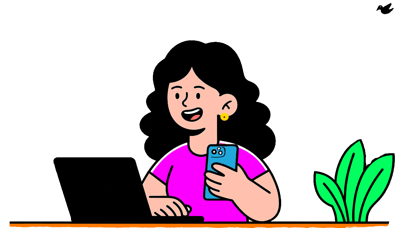 Woman using Notifayer app on her laptop and phone